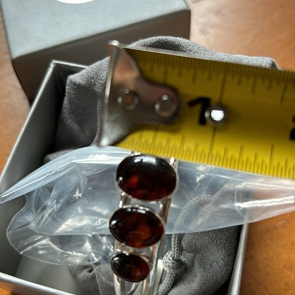 Mine Finds by Jay King Baltic Amber graduated oval cabochon SS cuff bracelet - Picture 9 of 9